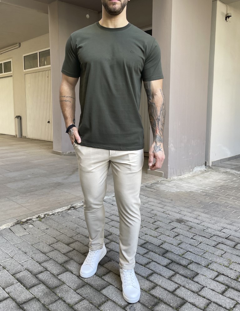 Everbest ανδρικό χακί Plus Size T-shirt 2328000X φωτογραφία